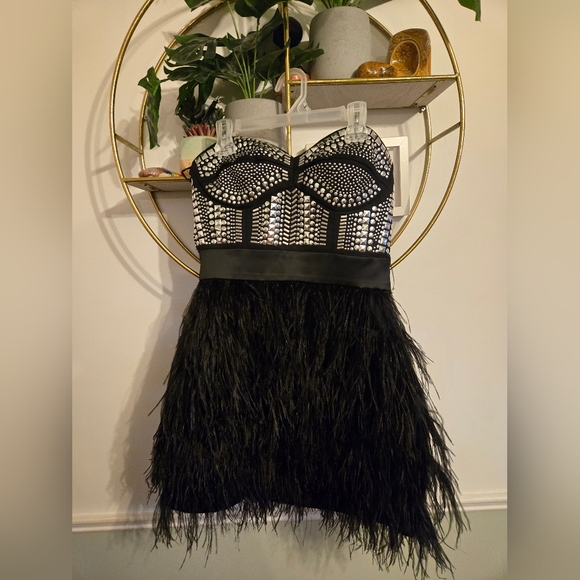 Bebe Studded Feather Isis Dress - Picture 2 of 7